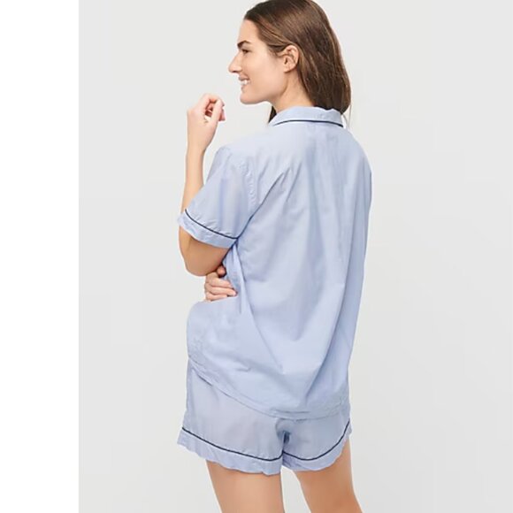 J. Crew End-on-end Cotton Pajama Short Set in Hydrangea NWT - Picture 2 of 15